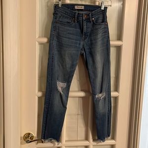 Madewell 9” skinny cropped jeans, size 25
